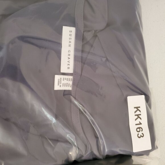 Susan Graver Womens Liquid Knit Tunic Top Size 2X Chiffon Tiers Lace Sleeves - Picture 9 of 9